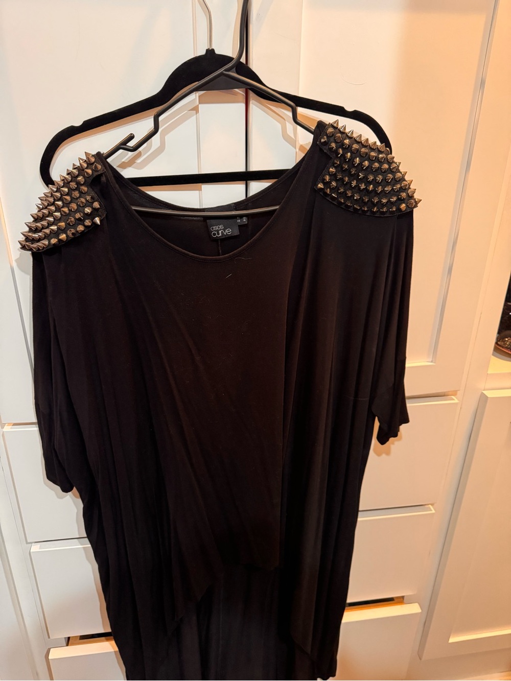 ASOS Black Tunic with Studded Shoulder Accents